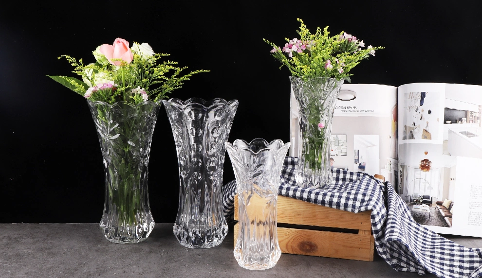 Transparent Flower Glass Vase Decorative Wedding Party Home Decoration Centerpiece