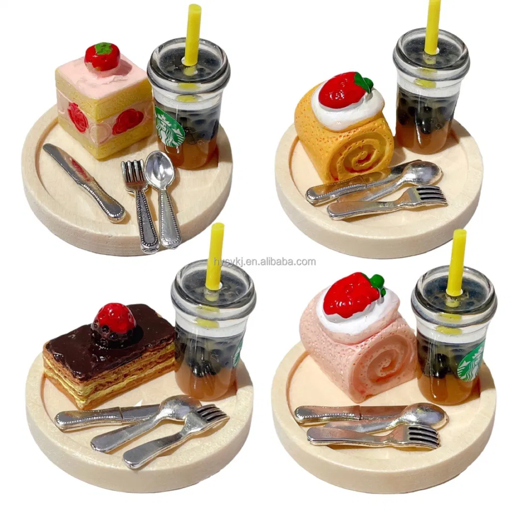 1: 12 Dollhouse Miniature Food Snacks Cake Mousse Swiss Roll Model Accessories