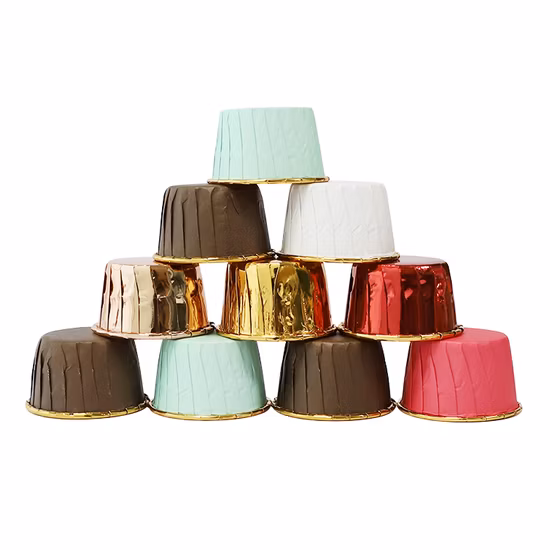 Amazon venda quente silicone cozimento cupcake molde 24 peças moldes para cupcakes antiaderente de qualidade alimentar forros de cupcake moldes de muffin